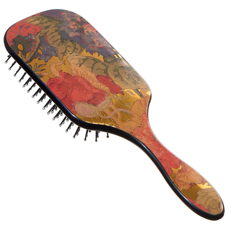 Large Floral Cushioned Paddle Brush