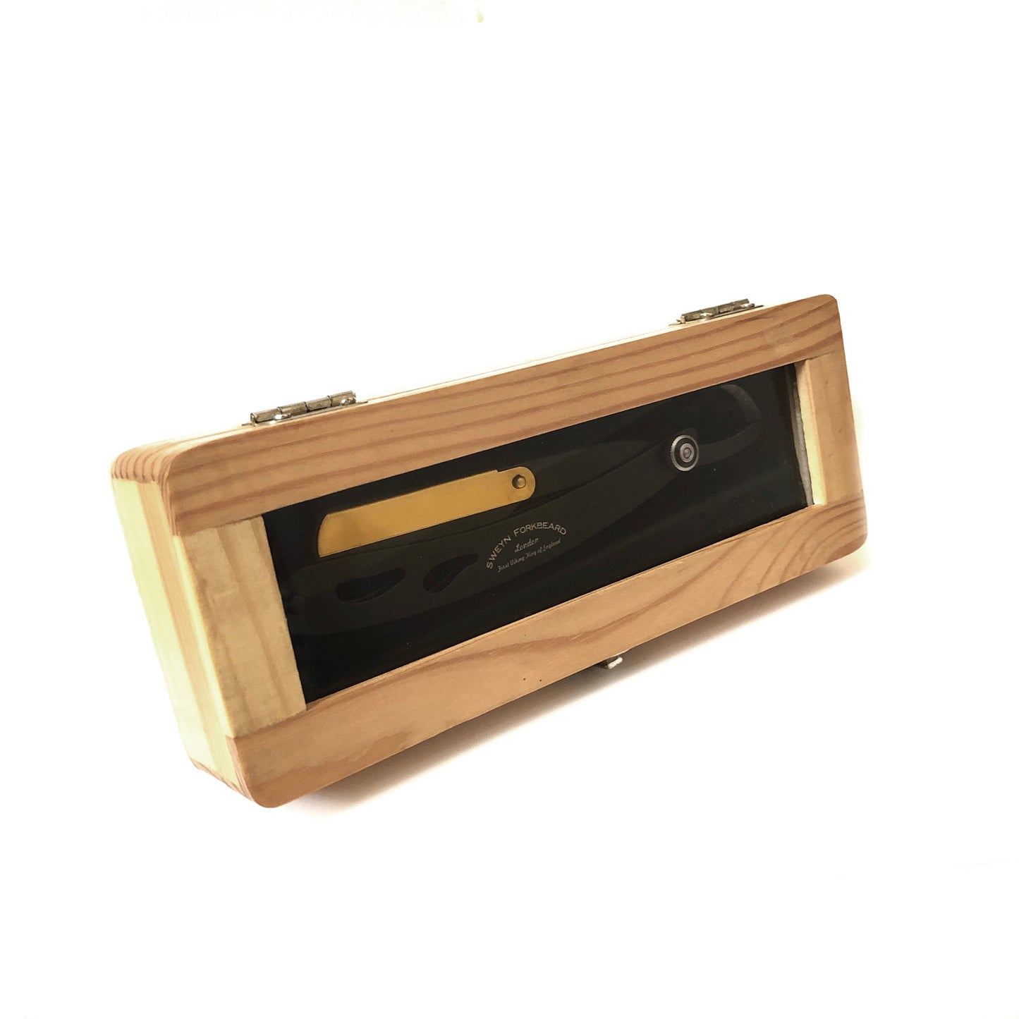 STRAIGHT RAZOR SF8 BLACK & GOLD IN WOODEN BOX