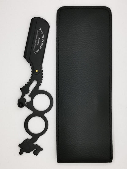 TWO FINGERS RAZOR SF BLACK WITH LEATHER POUCH