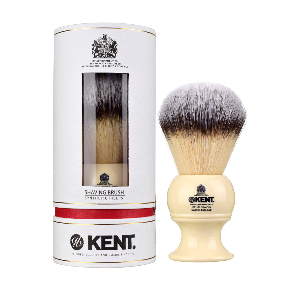 KENT (BK12S) Extra Large Ivory Synthetic Shaving Brush